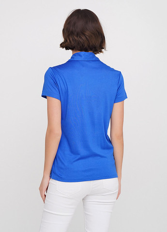Синяя женская футболка-поло Ralph Lauren однотонная