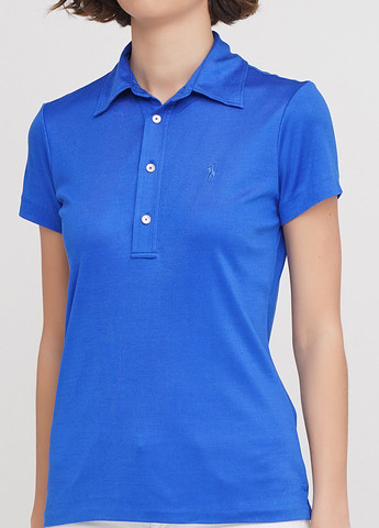 Синяя женская футболка-поло Ralph Lauren однотонная