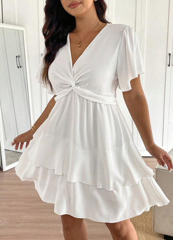 Білий кежуал сукня в стилі армпір SHEIN однотонна