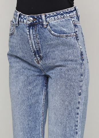 Голубые демисезонные прямые джинсы Miss BonBon