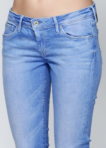 Джинсы Pepe Jeans завужені однотонні блакитні джинсові