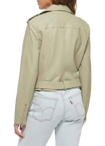 Зеленая демисезонная куртка косуха Levi's