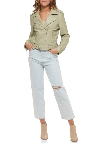 Зеленая демисезонная куртка косуха Levi's
