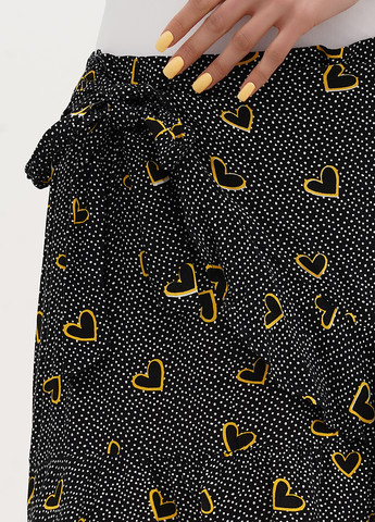 Черная кэжуал с сердечками юбка Imperial на запах