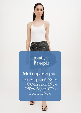 Черная кэжуал с сердечками юбка Imperial на запах