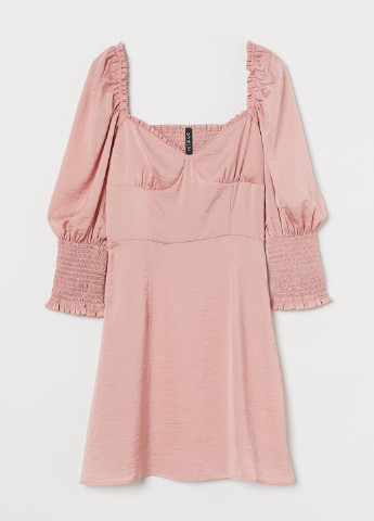 Рожева кежуал сукня, сукня кльош H&M однотонна