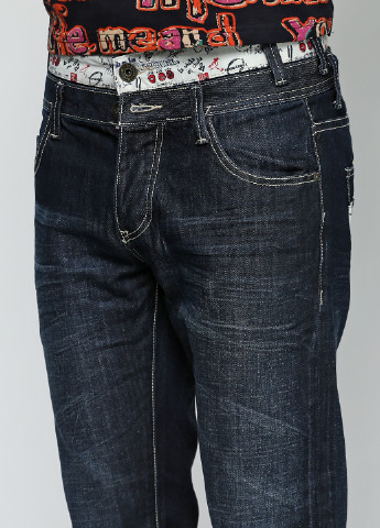 Синие демисезонные со средней талией джинсы Desigual