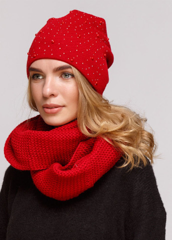 Теплий зимовий комплект (шапка, шарф-снуд) на флісовій підкладці 660051 DeMari марс (239417884)