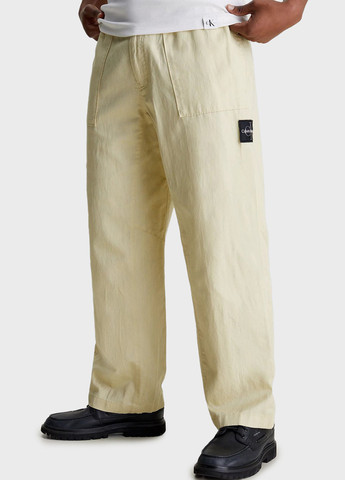 Бежевые кэжуал демисезонные прямые брюки Calvin Klein Jeans