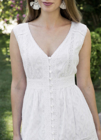Білий кежуал сукня кльош Fresh cotton однотонна
