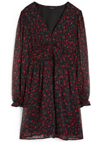 Чорна кежуал сукня C&A троянди