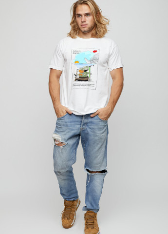 Белая футболка мужская basic /дышащий принт/ YAPPI