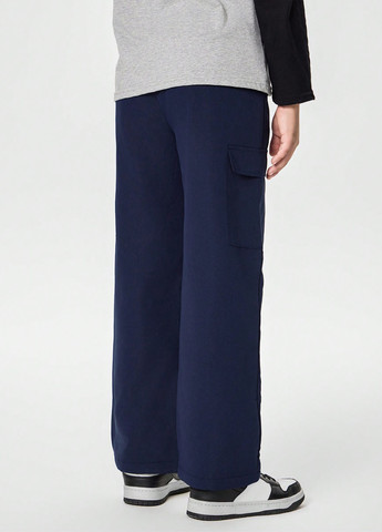 Темно-синие спортивные демисезонные брюки карго SHEIN