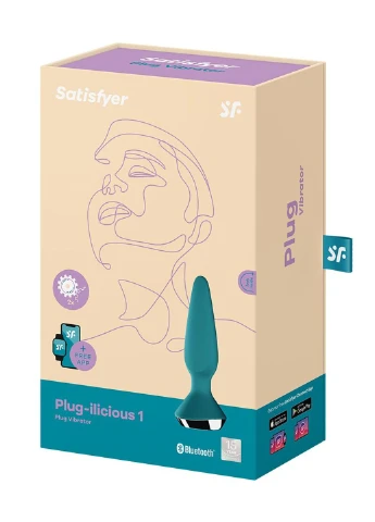 Анальная вибропробка Plug-ilicious 1 Petrol Satisfyer (252607098)