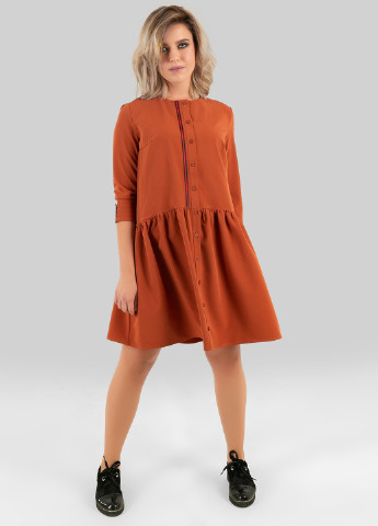 Терракотовое кэжуал платье Azuri однотонное