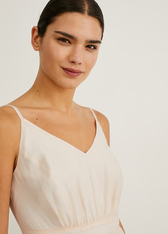 Бежева кежуал сукня плісована C&A однотонна