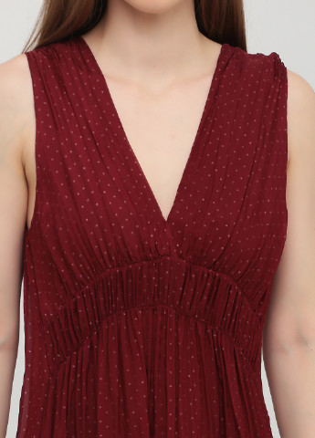Бордова кежуал сукня в стилі армпір Sarah Chole в горошок