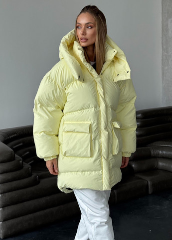 Світло-жовтий зимній Пуховик No Brand