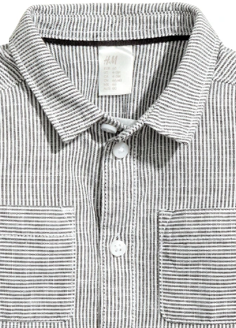 Белая кэжуал рубашка в полоску H&M с длинным рукавом