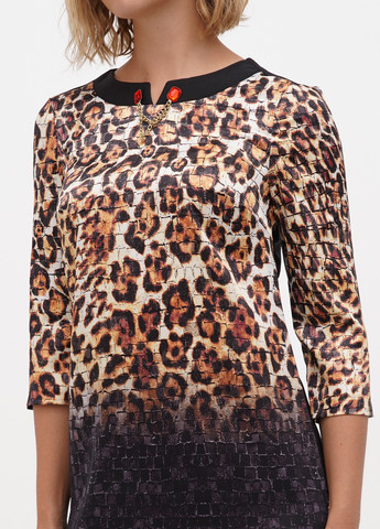 Коричнева кежуал сукня Sassofono леопардовий