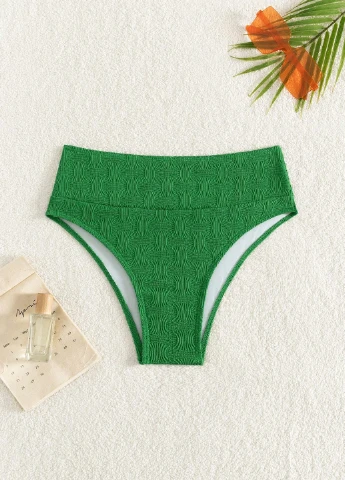 Зеленые купальные трусики-плавки однотонные SHEIN