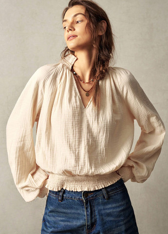 Бежевая блуза SHEIN