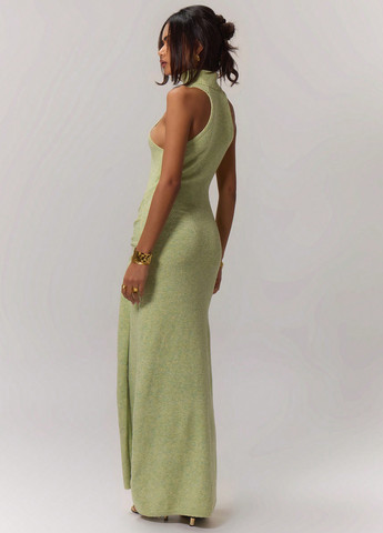 Светло-зеленое вечернее, кэжуал платье силуэтная, платье-свитер SHEIN однотонное