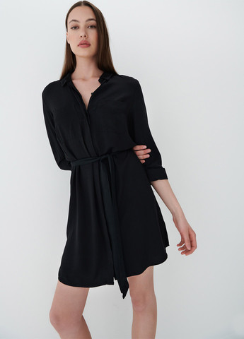 Черное кэжуал платье рубашка Mohito однотонное