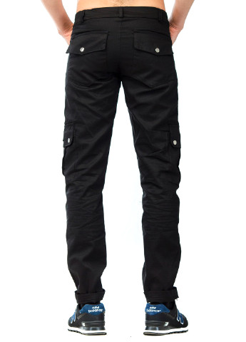 Черные кэжуал демисезонные со средней талией брюки Ястребь