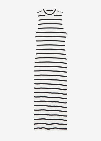 Белое кэжуал платье платье-водолазка Jennyfer в полоску