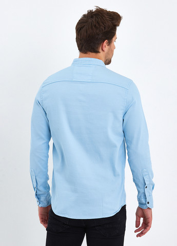 Светло-голубой кэжуал рубашка однотонная Trend Collection