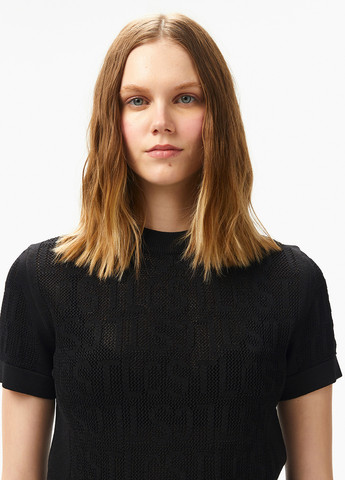 Черный летний свитер джемпер Lacoste