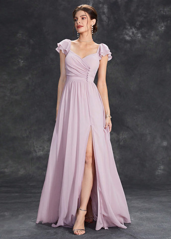 Бузкова вечірня сукня з відкритою спиною SHEIN однотонна