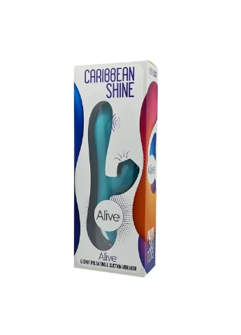 Вібратор-кролик 3в1 Caribbean Shine Blue Alive (252297426)