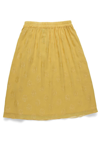 Желтая кэжуал однотонная юбка Dranella клешированная, а-силуэта (трапеция)