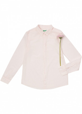 Бледно-розовая кэжуал рубашка однотонная United Colors of Benetton