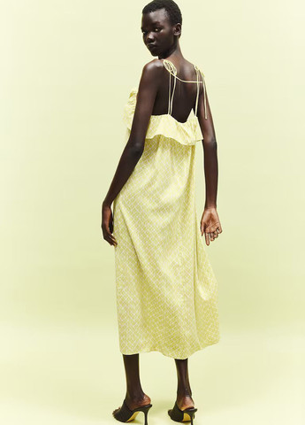 Світло-жовтий кежуал сукня а-силует, сукня-комбінація H&M з геометричним візерунком