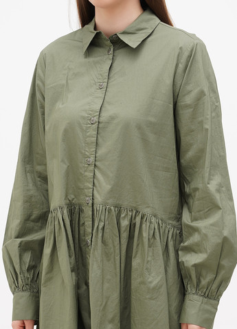 Оливковое кэжуал платье рубашка S.Oliver однотонное