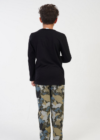 Черная всесезон комплект (лонгслив, штаны) лонгслив + брюки Vienetta