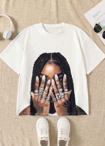 Белая летняя футболка SHEIN