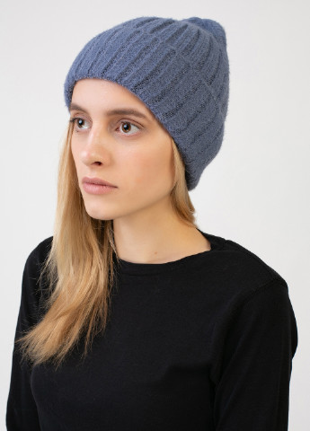 Зимова тепла ангорова шапка жіноча з відворотом без підкладки 551137 DeMari лайк ангора (237904110)
