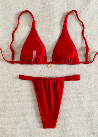 Красный летний купальник (лиф, трусики) раздельный SHEIN