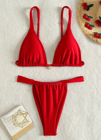 Красный летний купальник (лиф, трусики) раздельный SHEIN