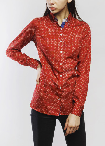 Красная кэжуал рубашка в горошек Franttini