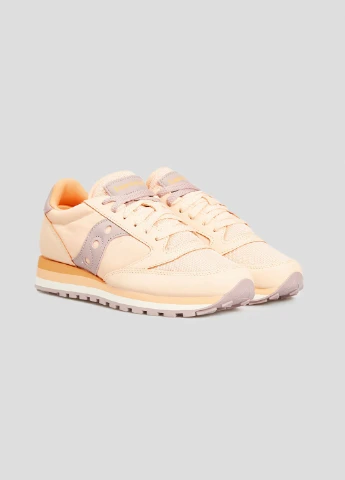 Персиковые кроссовки Jazz Triple из текстиля и замши Saucony розовые всесезоны (253268096)