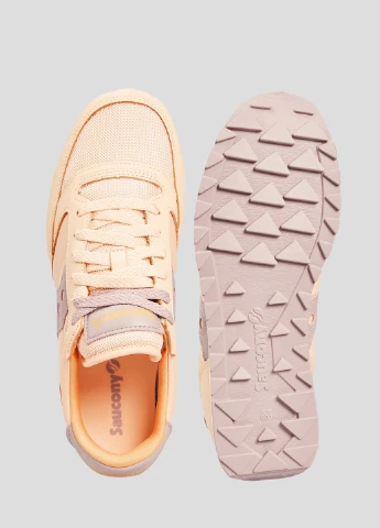 Персиковые кроссовки Jazz Triple из текстиля и замши Saucony розовые всесезоны (253268096)