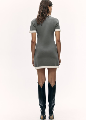 Сіра ділова, кежуал сукня H&M однотонна