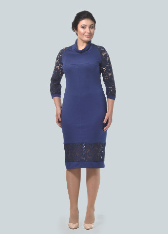 Синя кежуал сукня, сукня футляр Alika Kruss однотонна