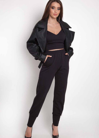 Чорна демісезонна куртка косуха Fashion