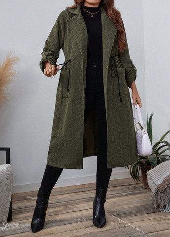 Плащ SHEIN тренчкот на зав'язках демісезон (316157886)